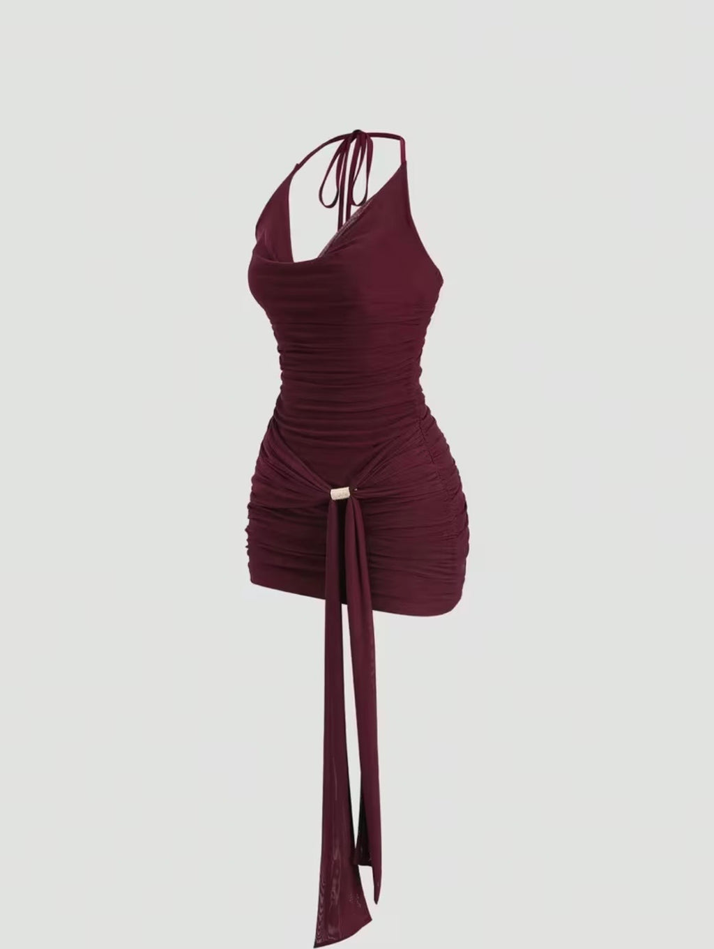 Robe sexy Y2K plissée pour femmes avec boucle métallique