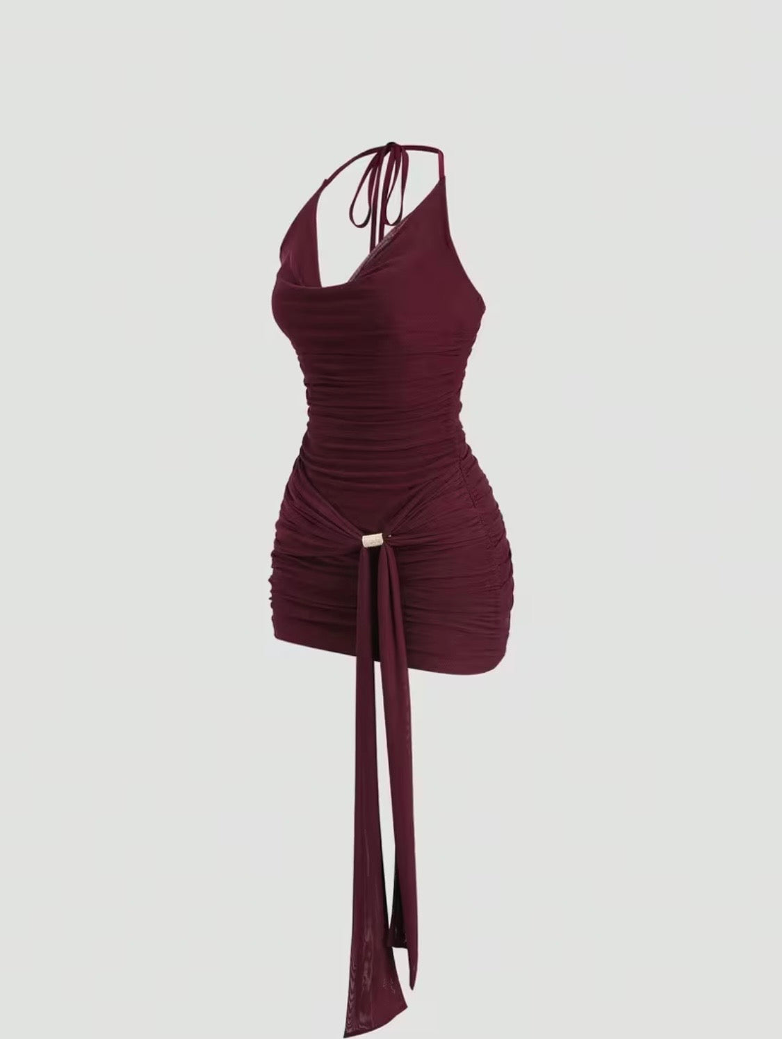 Robe sexy Y2K plissée pour femmes avec boucle métallique