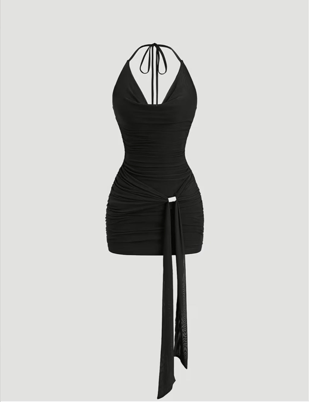 Robe sexy Y2K plissée pour femmes avec boucle métallique